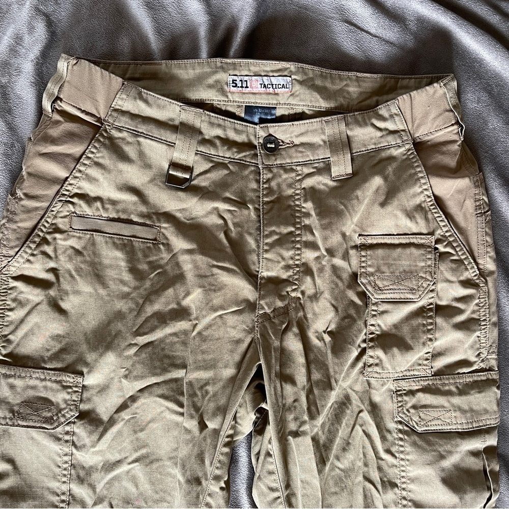 5.11 Tactical Tan Cargo Pants with Durable Design - Picture 3 of 13